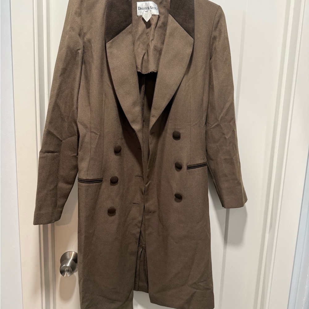 Danny & Nicole Taupe Double-Breasted Coat